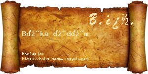Bóka Ádám névjegykártya