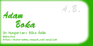 adam boka business card